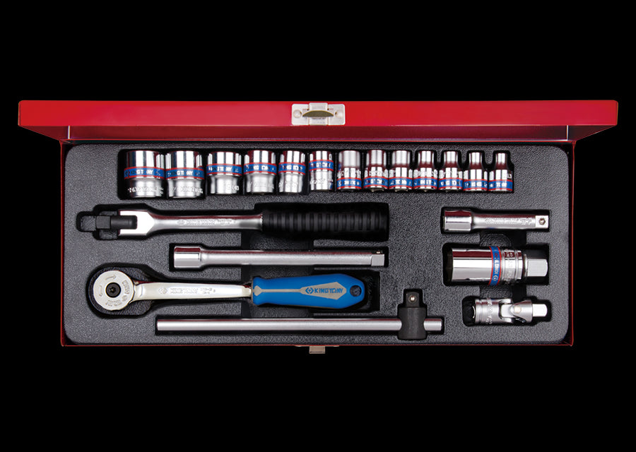 Coffret de douilles 3/8" 6 pans 20 pièces de 6 à 22mm