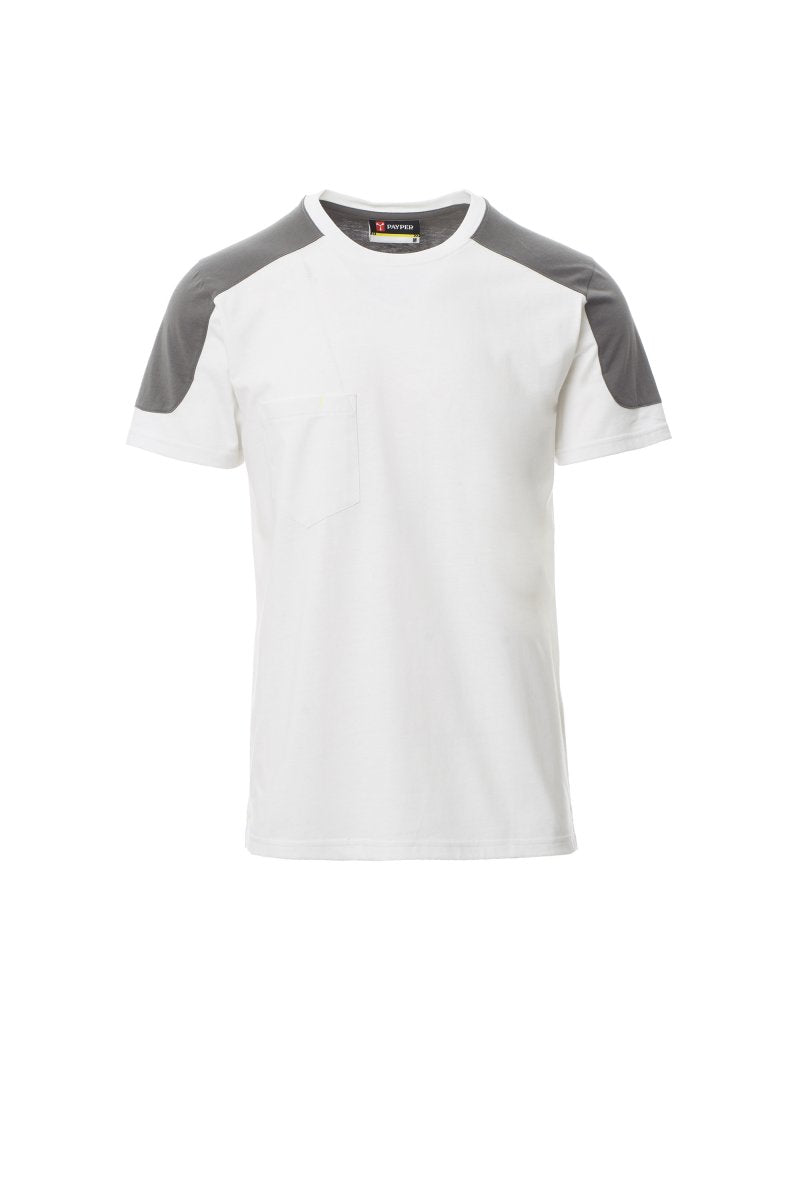 Tee shirt bicolore avec petite poche poitrine à manches courtes