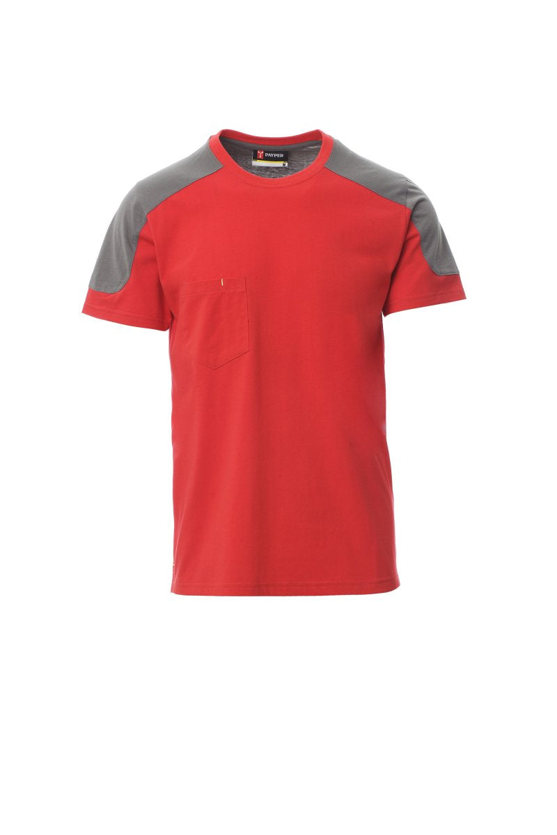 Tee shirt bicolore avec petite poche poitrine à manches courtes