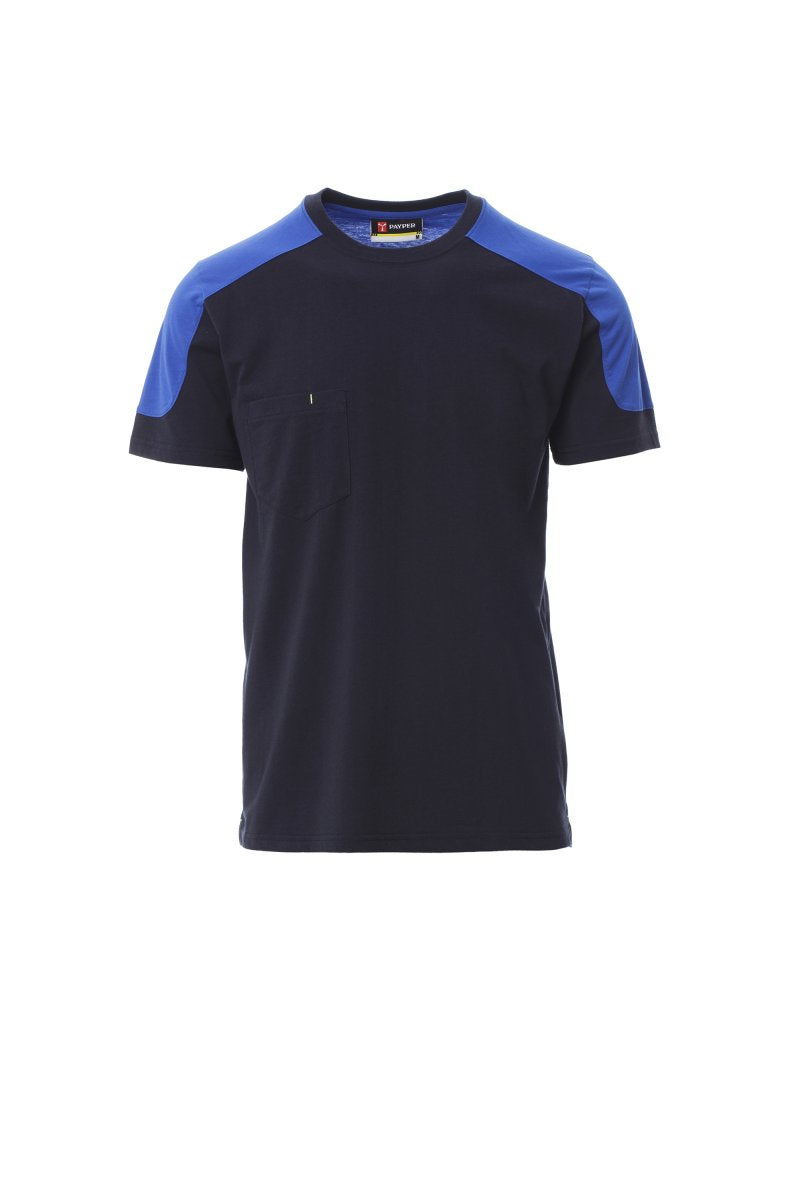 Tee shirt bicolore avec petite poche poitrine à manches courtes