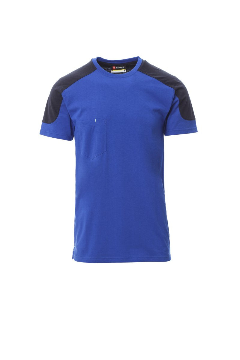 Tee shirt bicolore avec petite poche poitrine à manches courtes