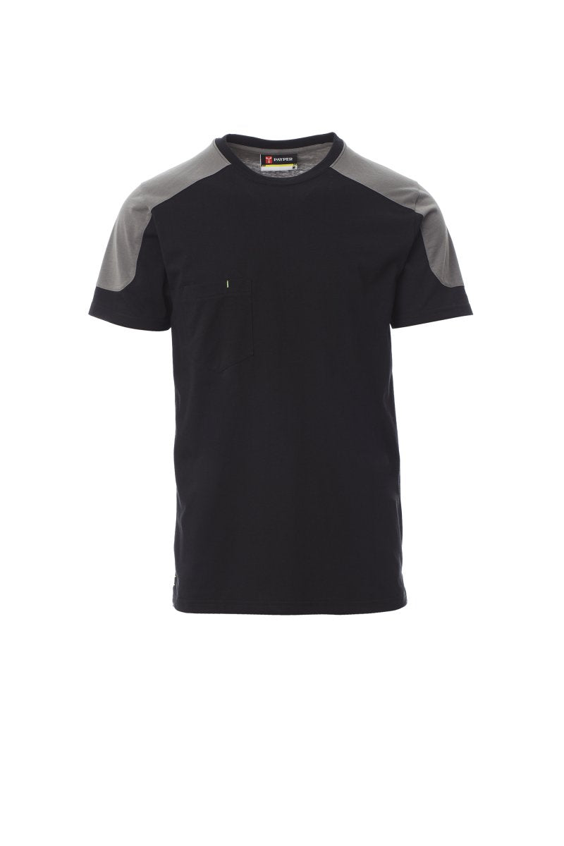 Tee shirt bicolore avec petite poche poitrine à manches courtes