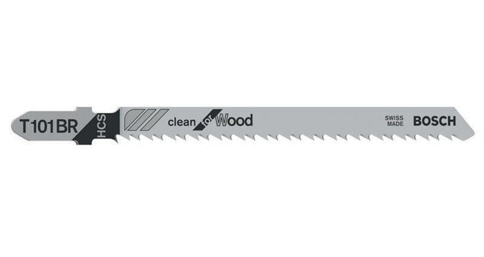 Lame de scie sauteuse bois T 101 BR L.74mm HCS pas 2,5mm dép rectifiée Blister 5 lames