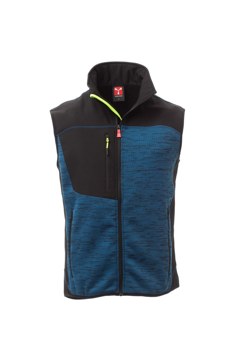 Gilet SM en tricot technique avec inserts en soft-shell noirs fermeture zip TOUR BLEU CHNINE / NOIR XXS / 5 XL