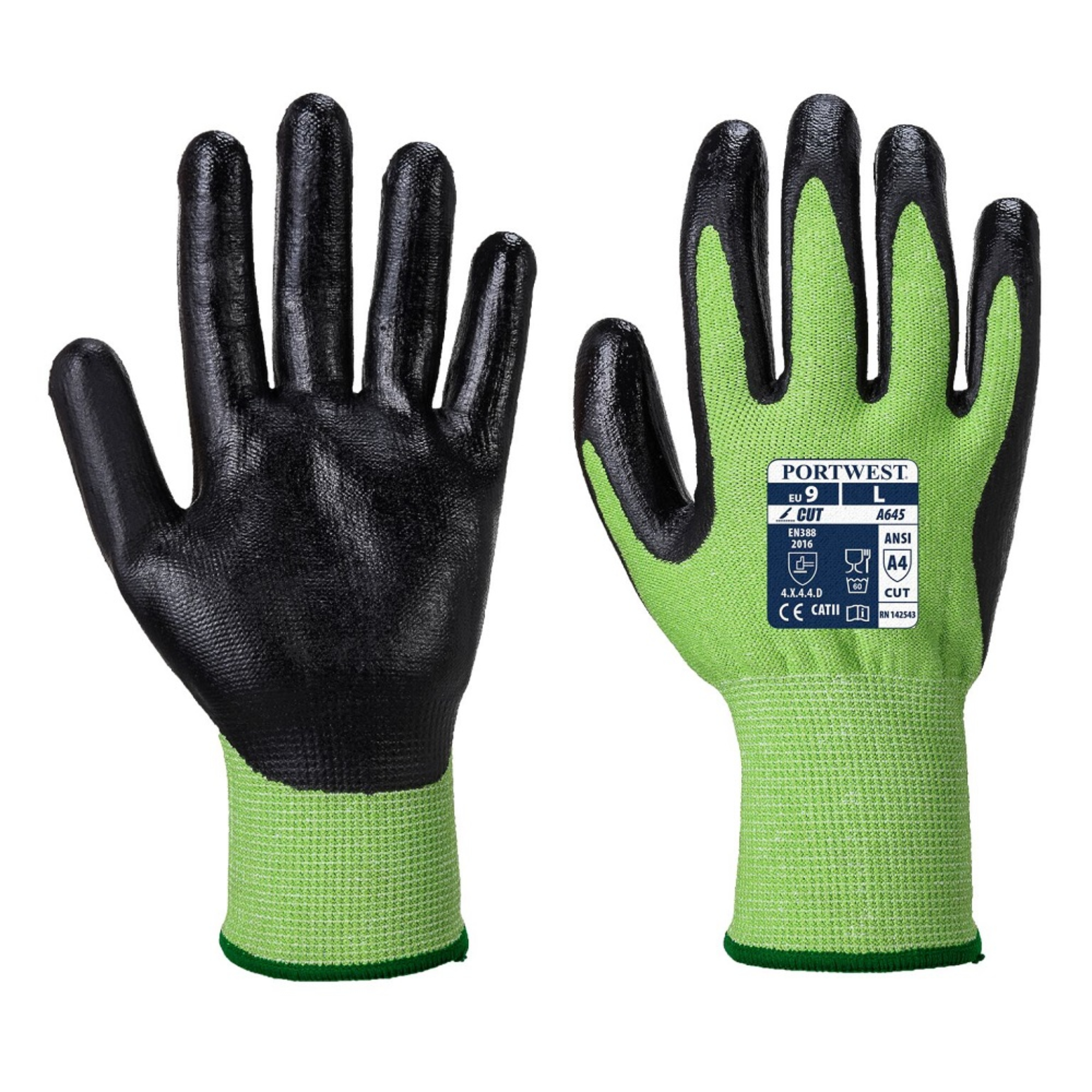 Gants de protection contre les coupures 4.5.4.3 PU et fibres EN388 cat. II T.9