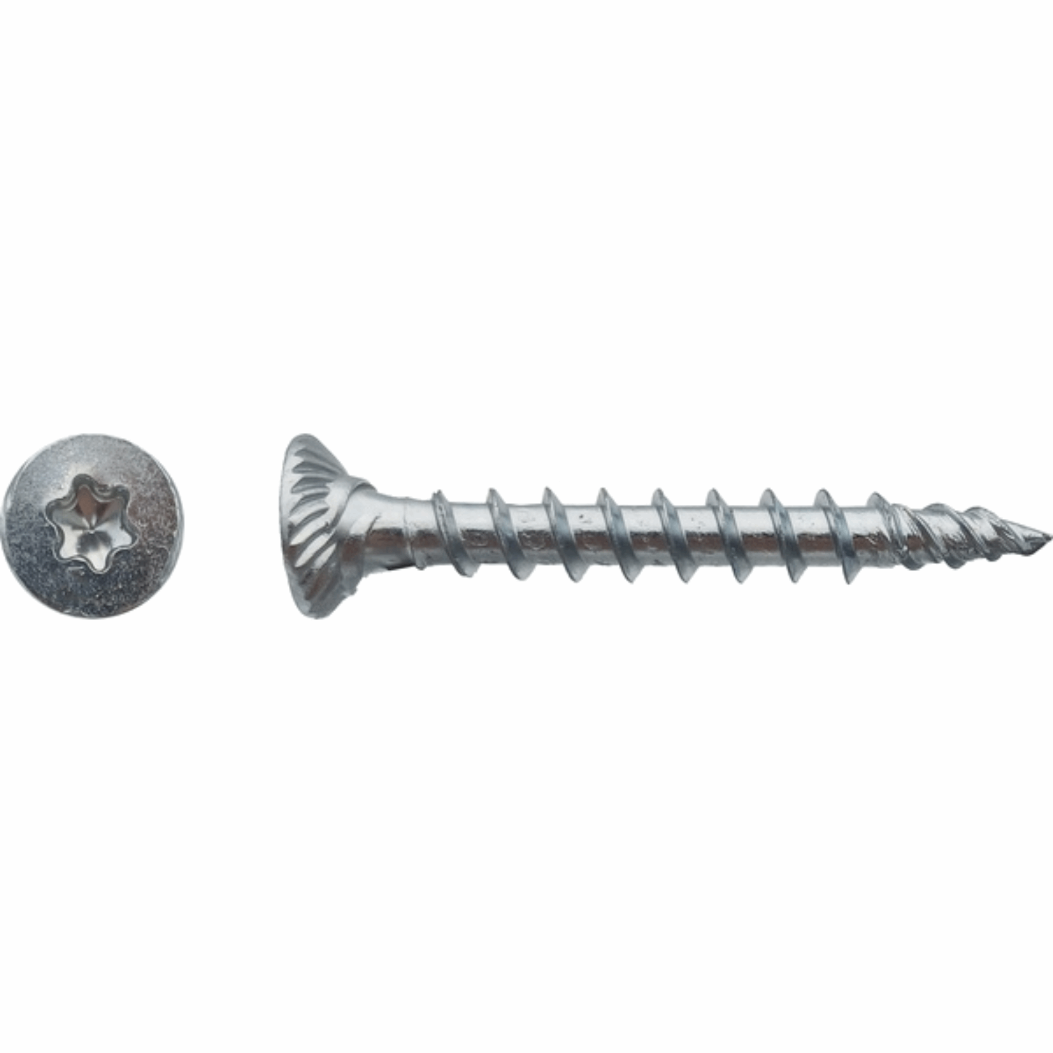 Vis Tk3 TF tête fraisée torx filtage total Zingué Blanc 