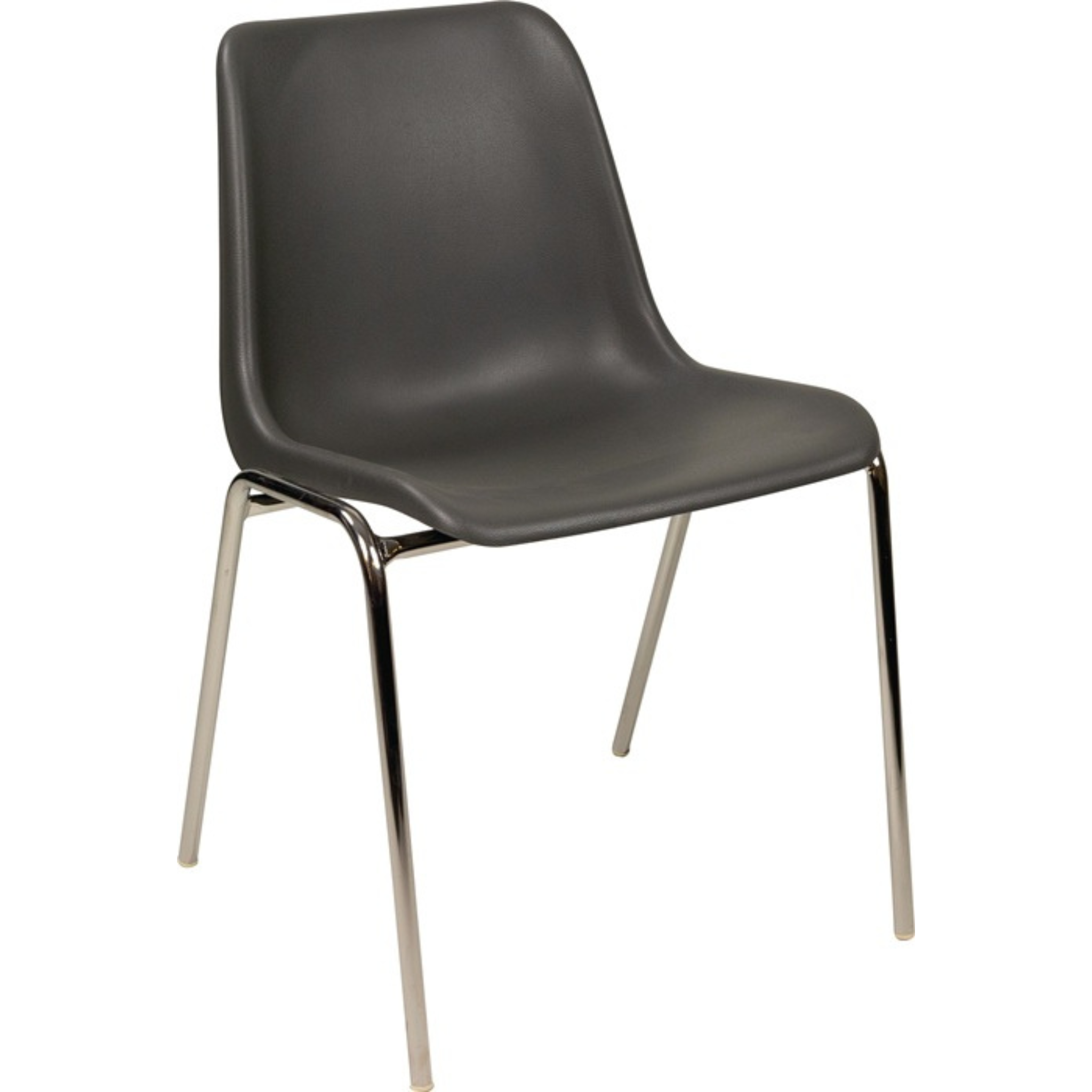 Chaise gerbable anthracite tube d’acier chromé sans accoudoirs