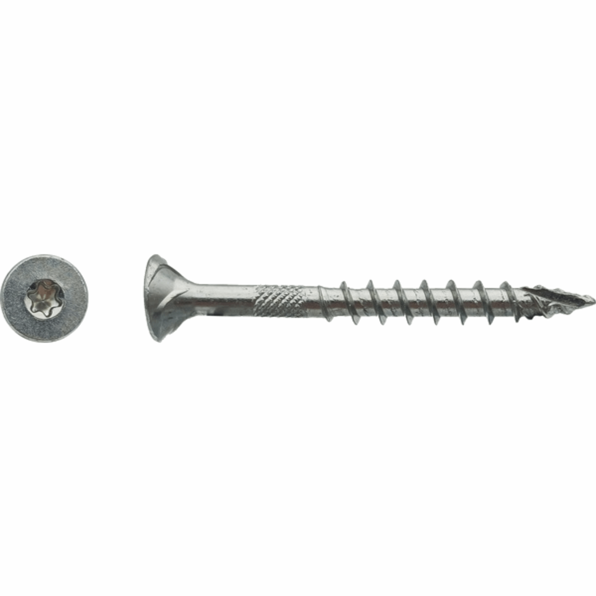 Vis bois FX5 tête fraisée torx filtage partiel Zingué blanc 