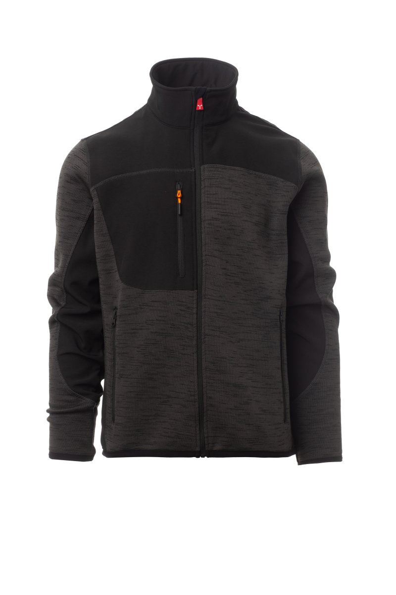 Veste tricot avec insert soft-shell fermeture Zip