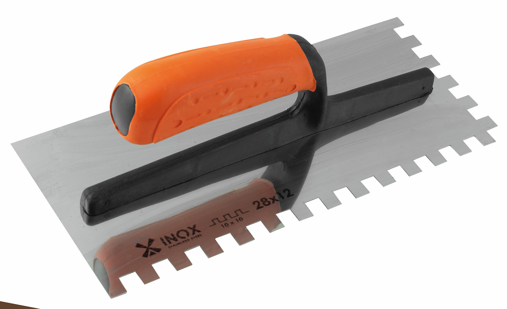 Platoir fdv m. bimat lame inox dentée - 10x10 - ep.0,6
