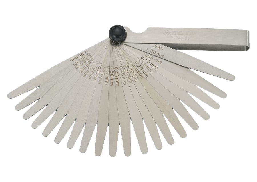 Jauge d'épaisseur 20 pcs métriques non magnétiques 0.05 à 0.1mm -L100