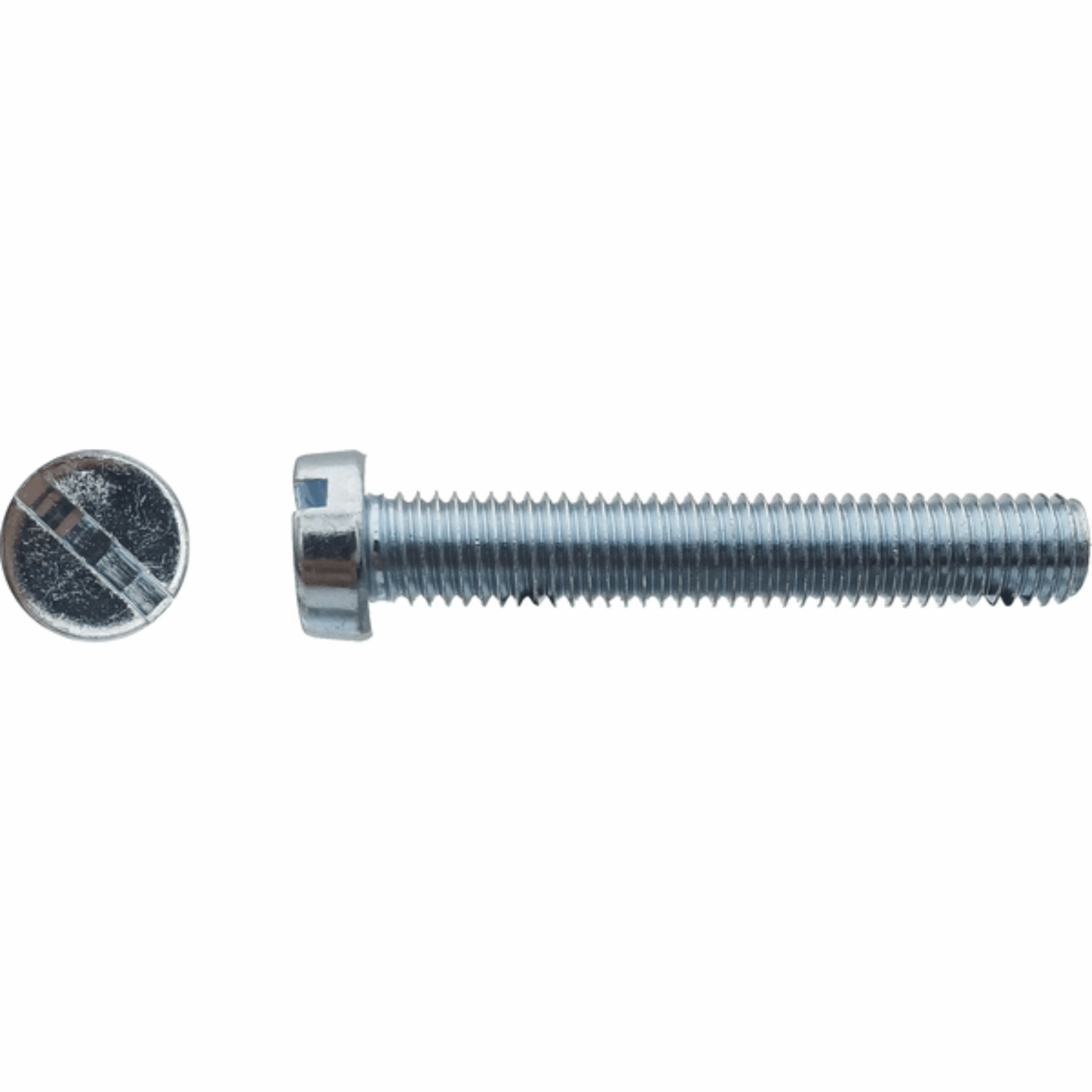 Vis à métaux TC tête cylindrique fendue Zingué blanc 