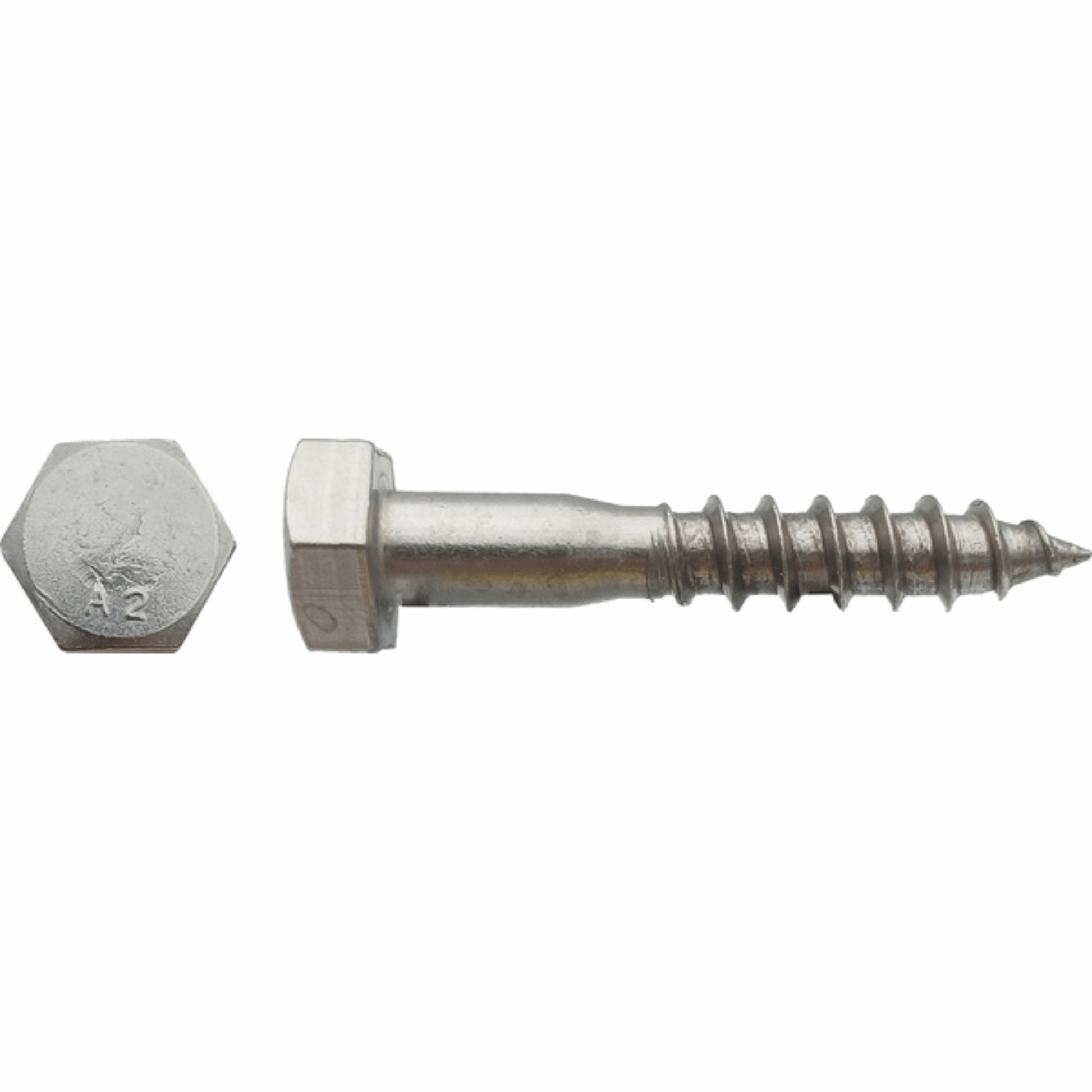 Tirefond vis bois tête hexagonale Inox A2 