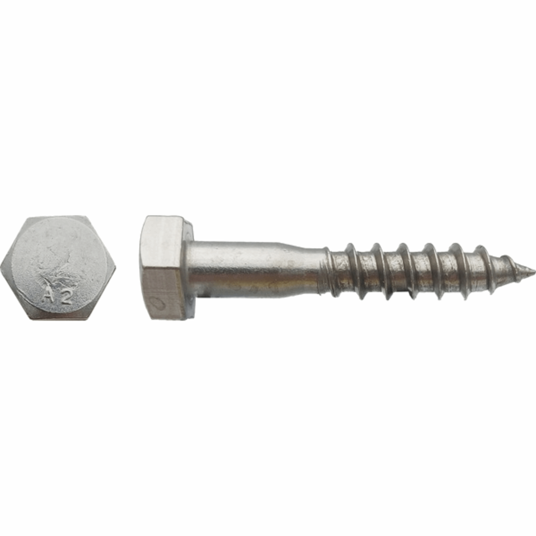 Tirefond vis bois tête hexagonale Inox A2 