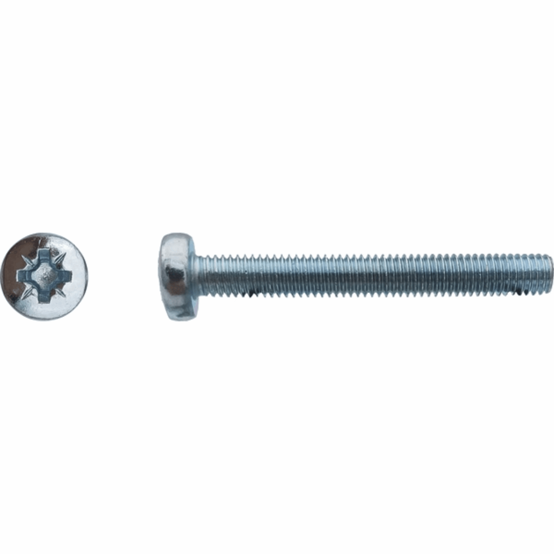 Vis à métaux TC tête cylindrique bombée large pozidriv Zingué blanc - Ø6