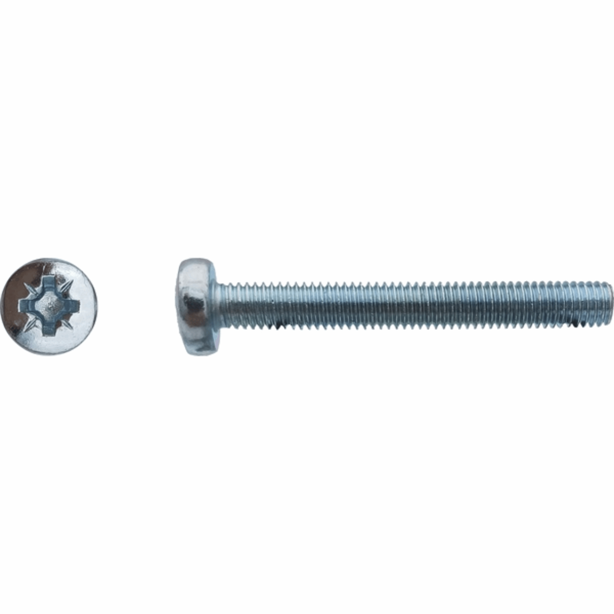 Vis à métaux TC tête cylindrique bombée large pozidriv Zingué blanc - Ø6