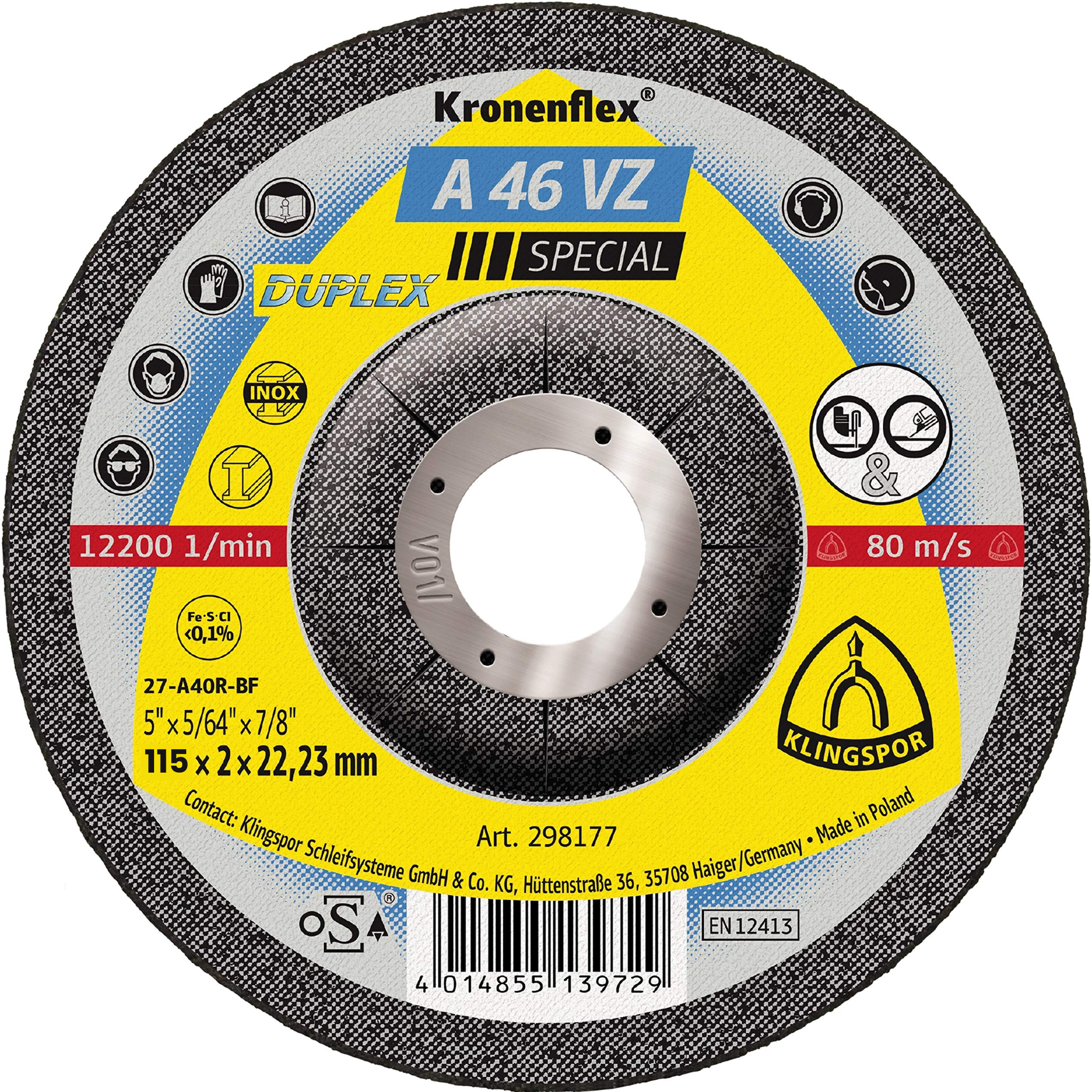Disque à tronçonner A 46 VZ Special pour l'acier inoxydable Ø115X2.00 centre dép