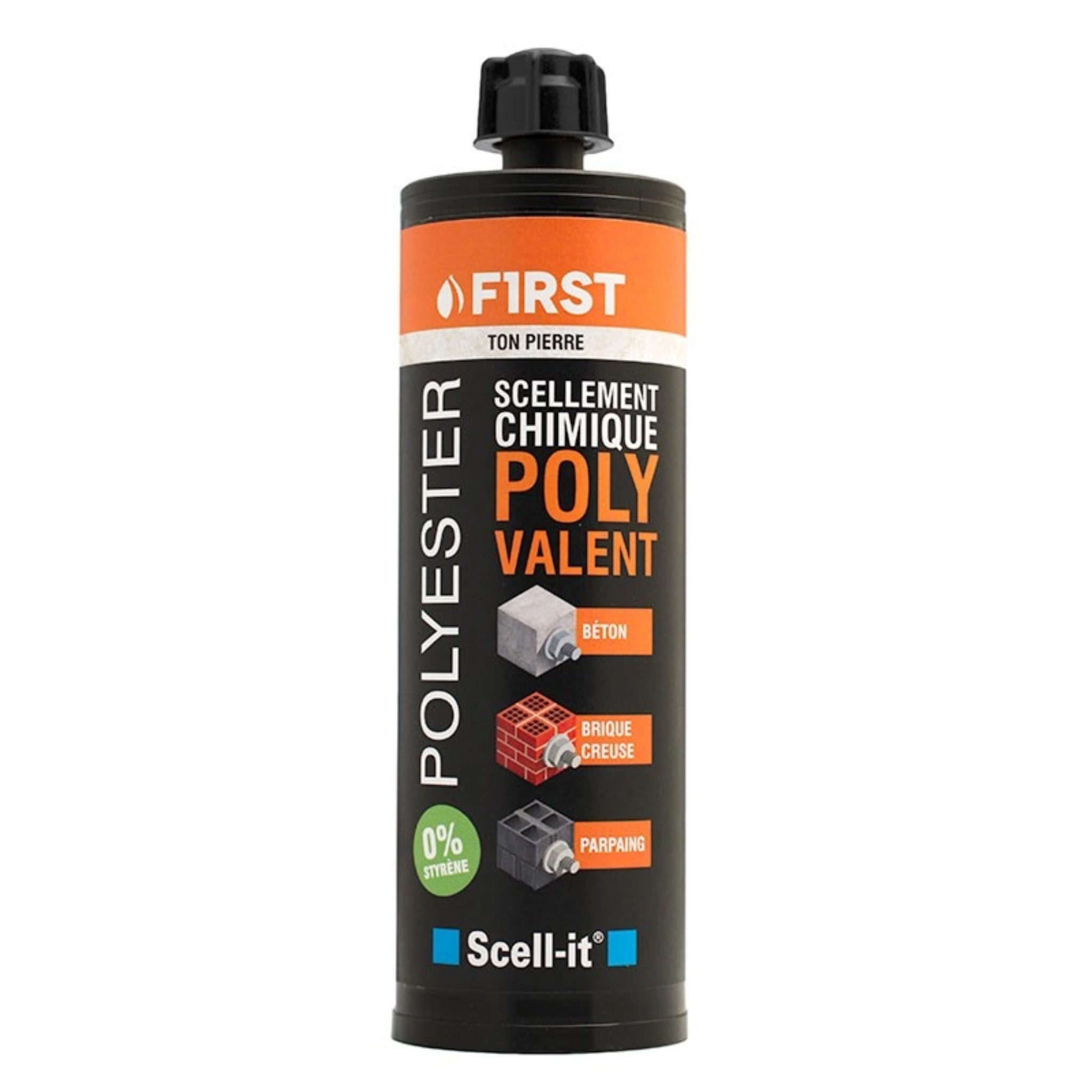 Scellement chimique polyester polyvalent Gris - Scell-it FIRST300 - cartouche de 300 ml