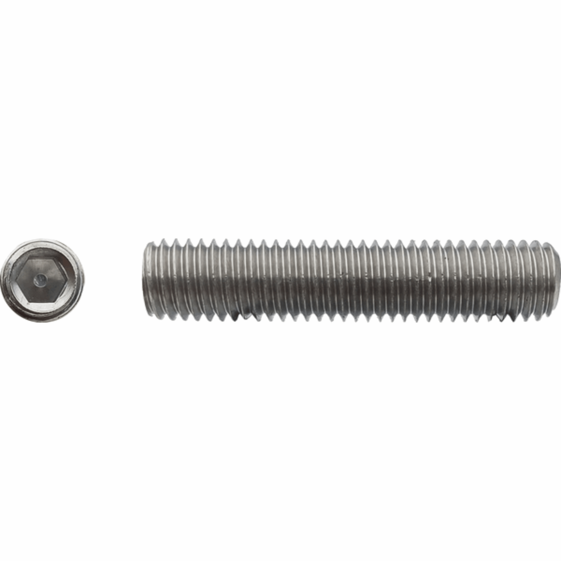 Vis STHC sans tête à bout cuvette six pans creux Inox A2 
