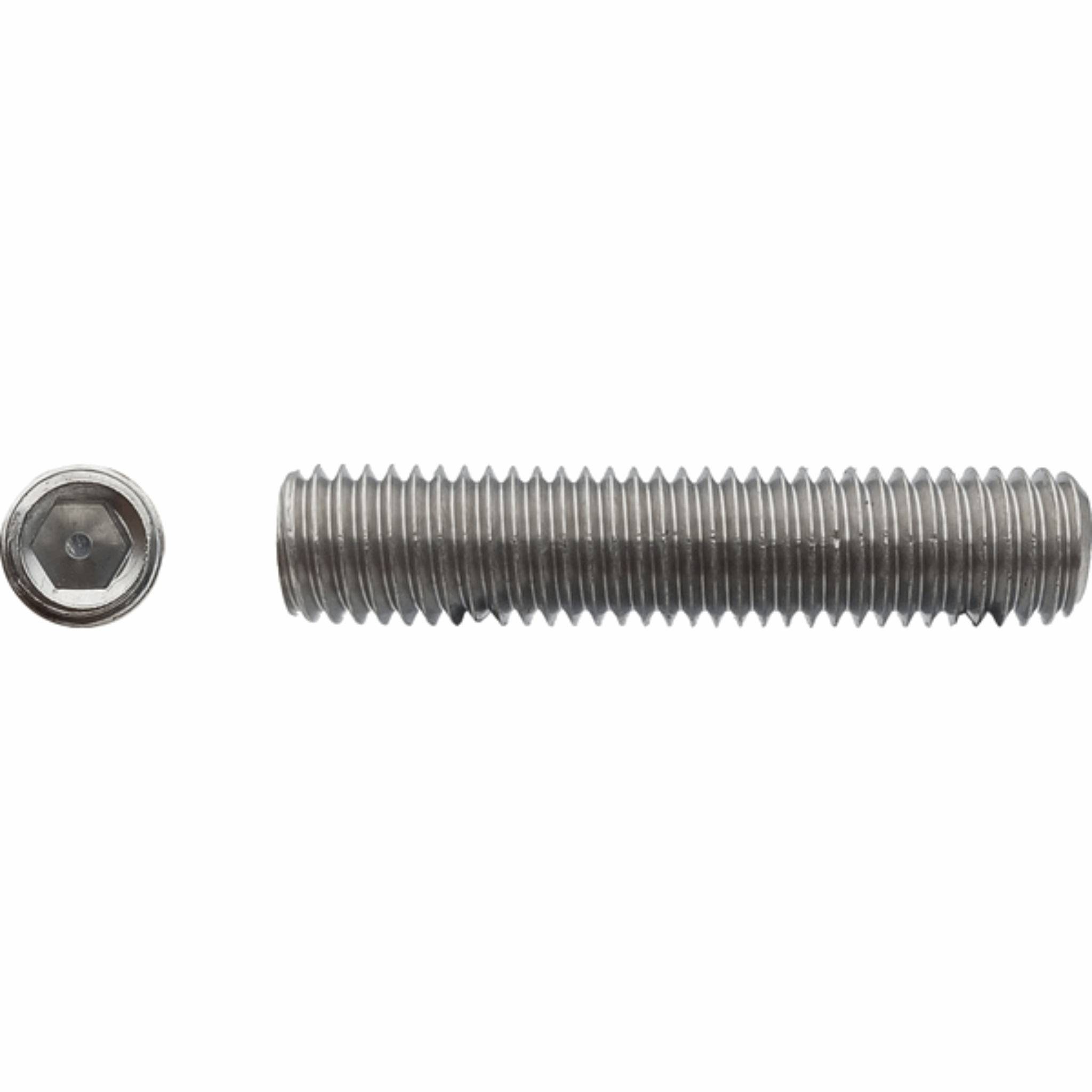 Vis STHC sans tête à bout cuvette six pans creux Inox A2 