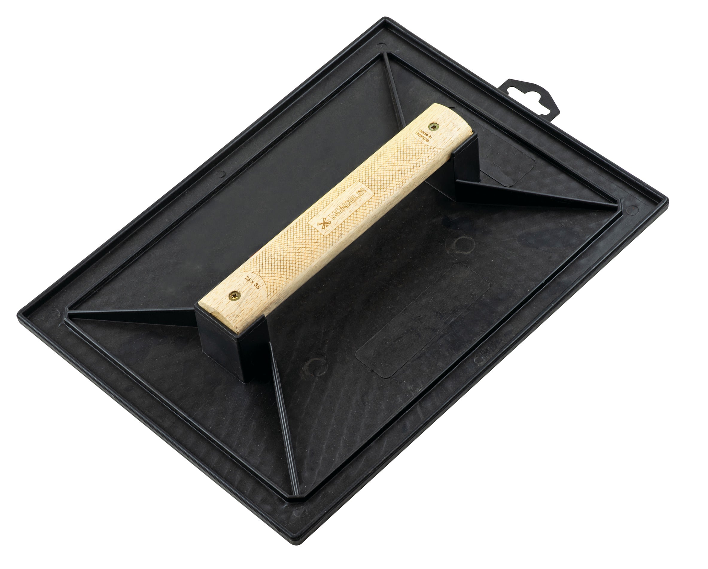 Taloche noire 14x44cm poignee bois
