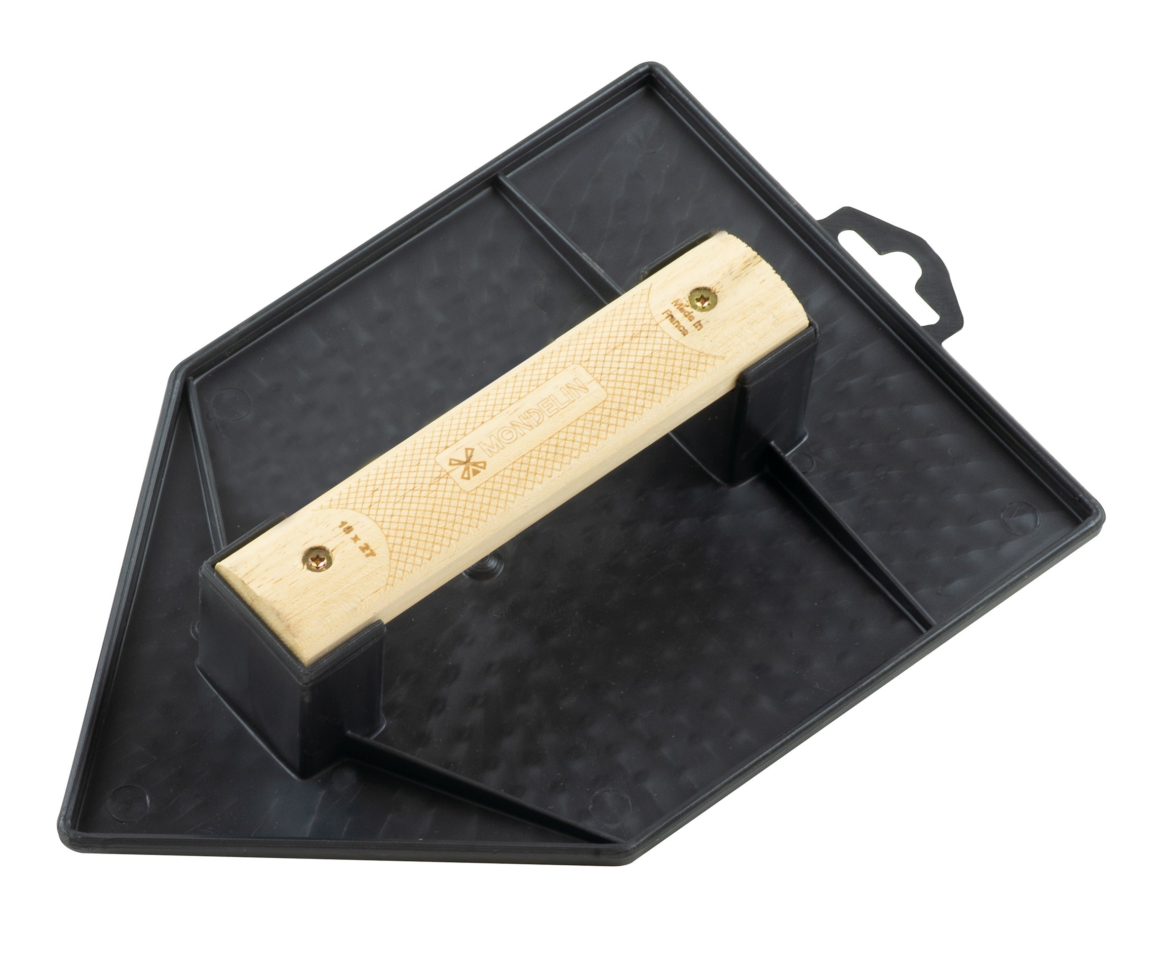 Taloche noire pointue 18x27cm poignee bois