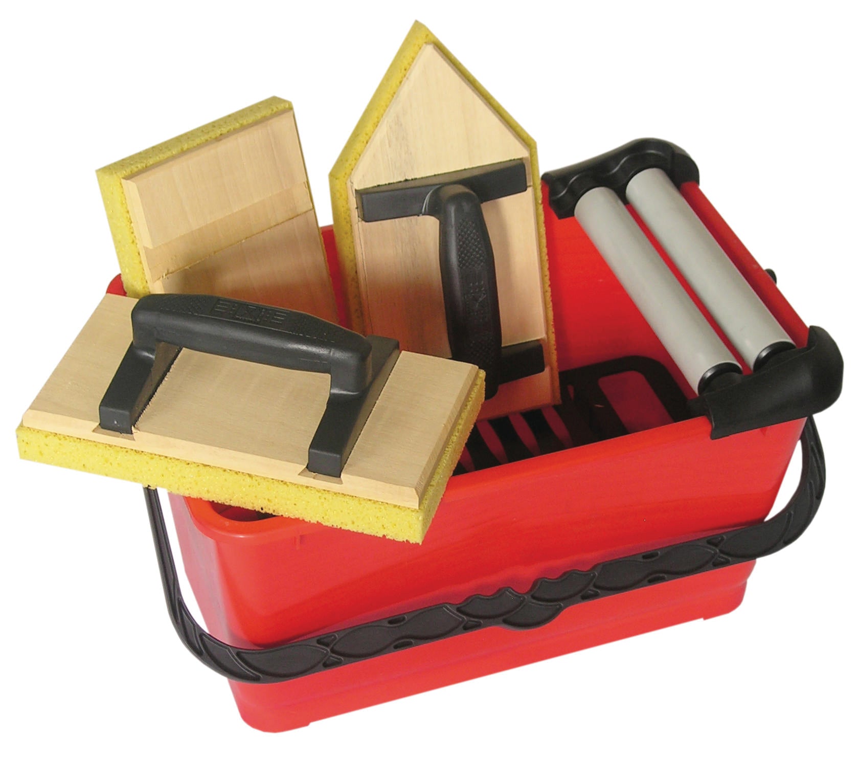 Kit finition facade : 2 taloches mousse + 1 rechange dans bac 17l de nettoyage