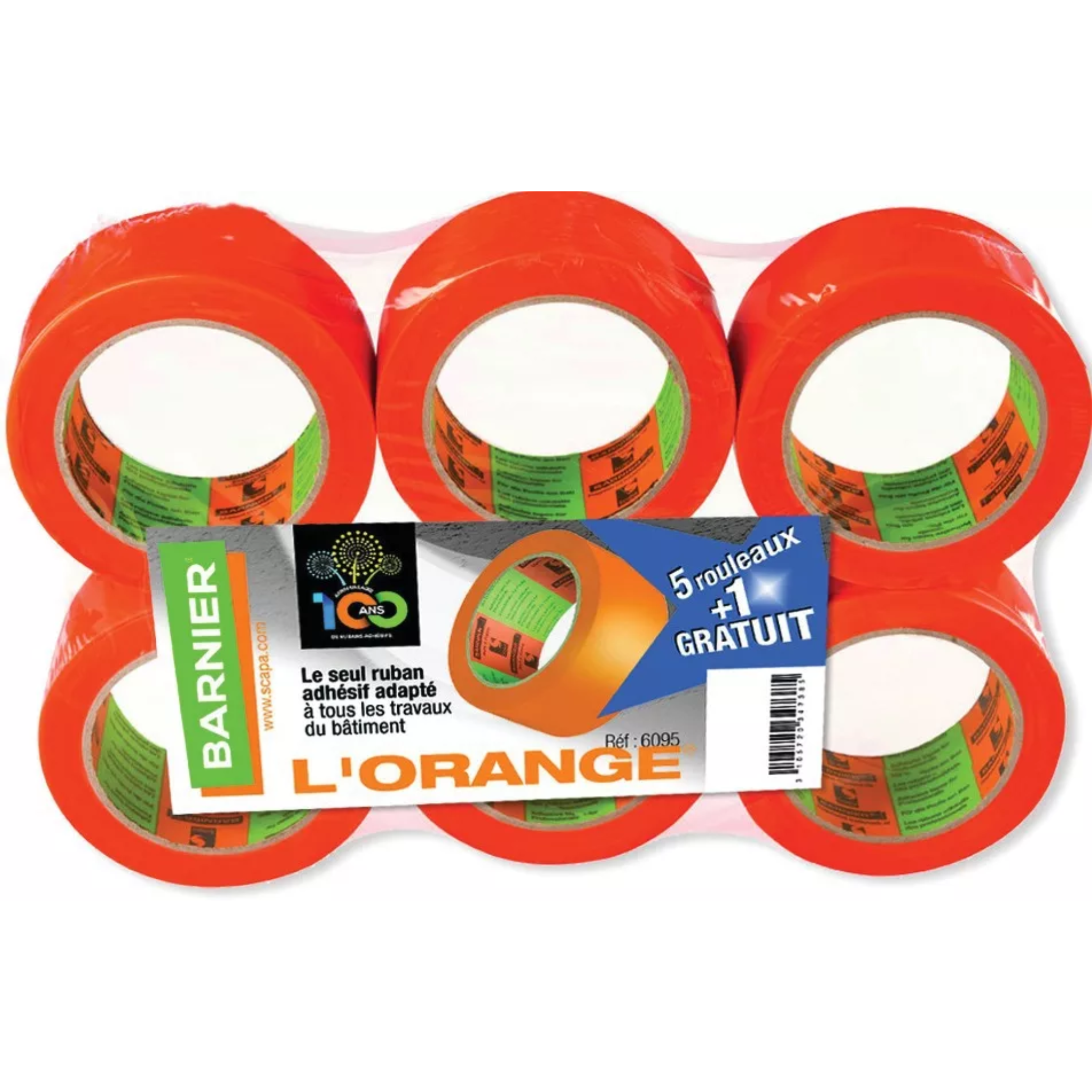 Adhésif PVC multi-usages orange 33m X 75mm PROMO 5+1