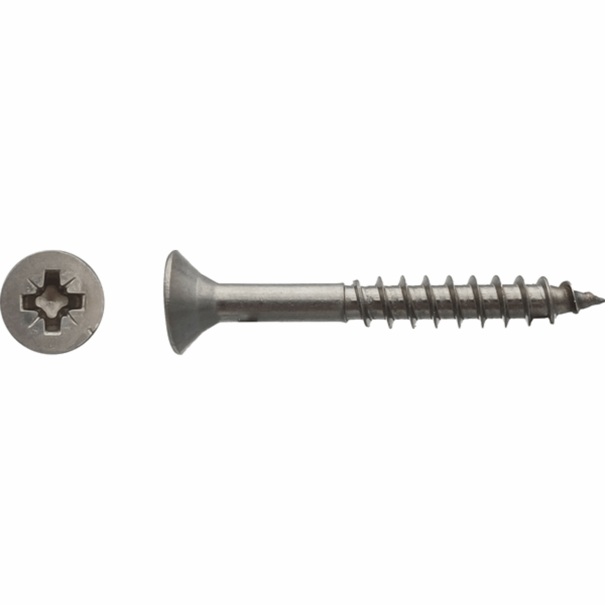 Vis pour panneaux agglo tête fraisée pozidriv filtage partiel Inox A4 