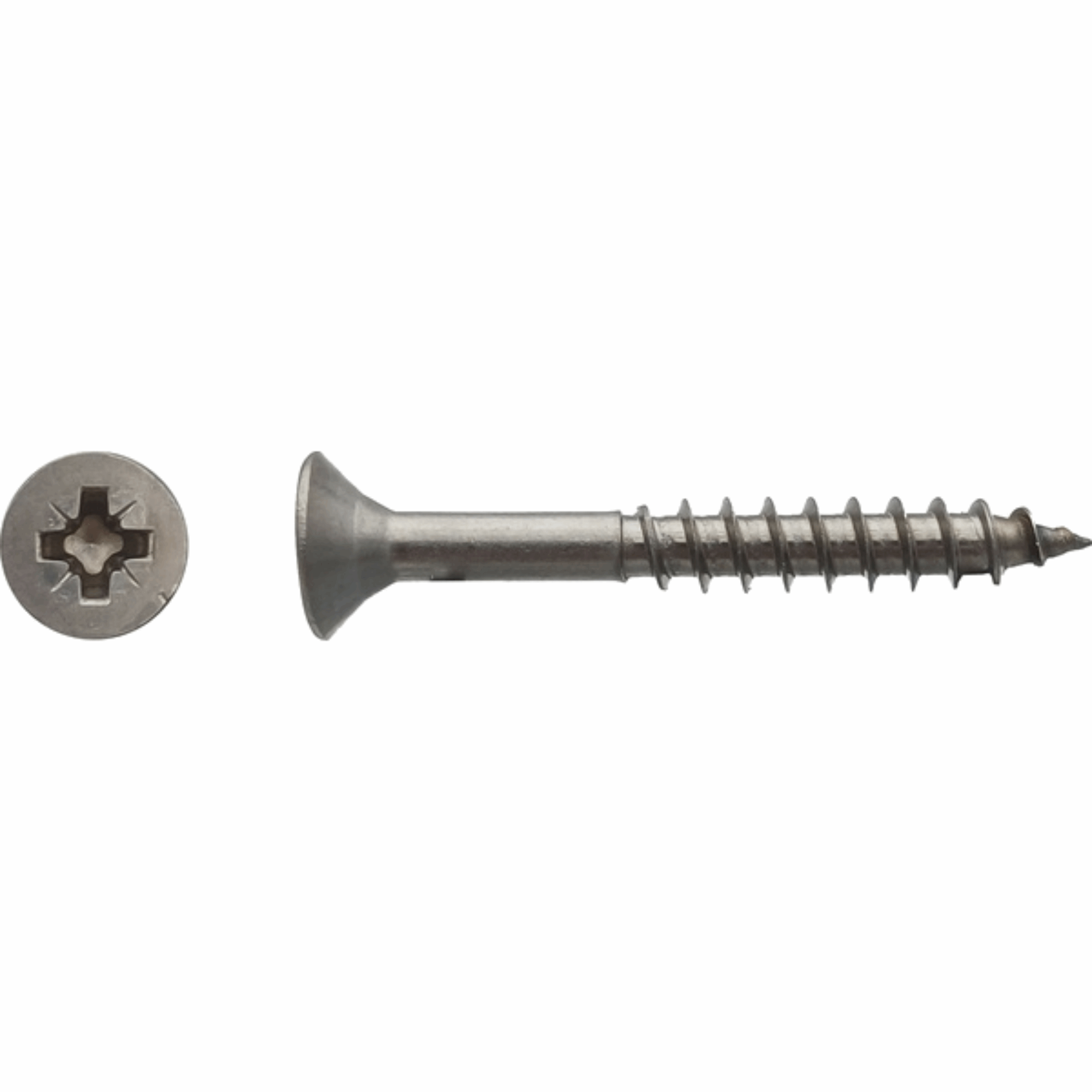 Vis pour panneaux agglo tête fraisée pozidriv filtage partiel Inox A4 