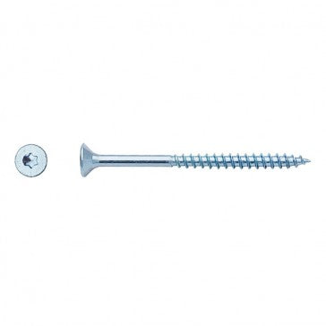 Vis agglo TF tête fraisée torx filtage partiel Zingué blanc - Ø4