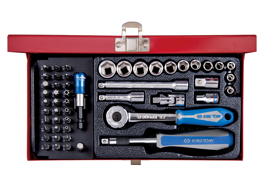 Coffret de douilles métriques et accessoires 1/4 - 51 pièces