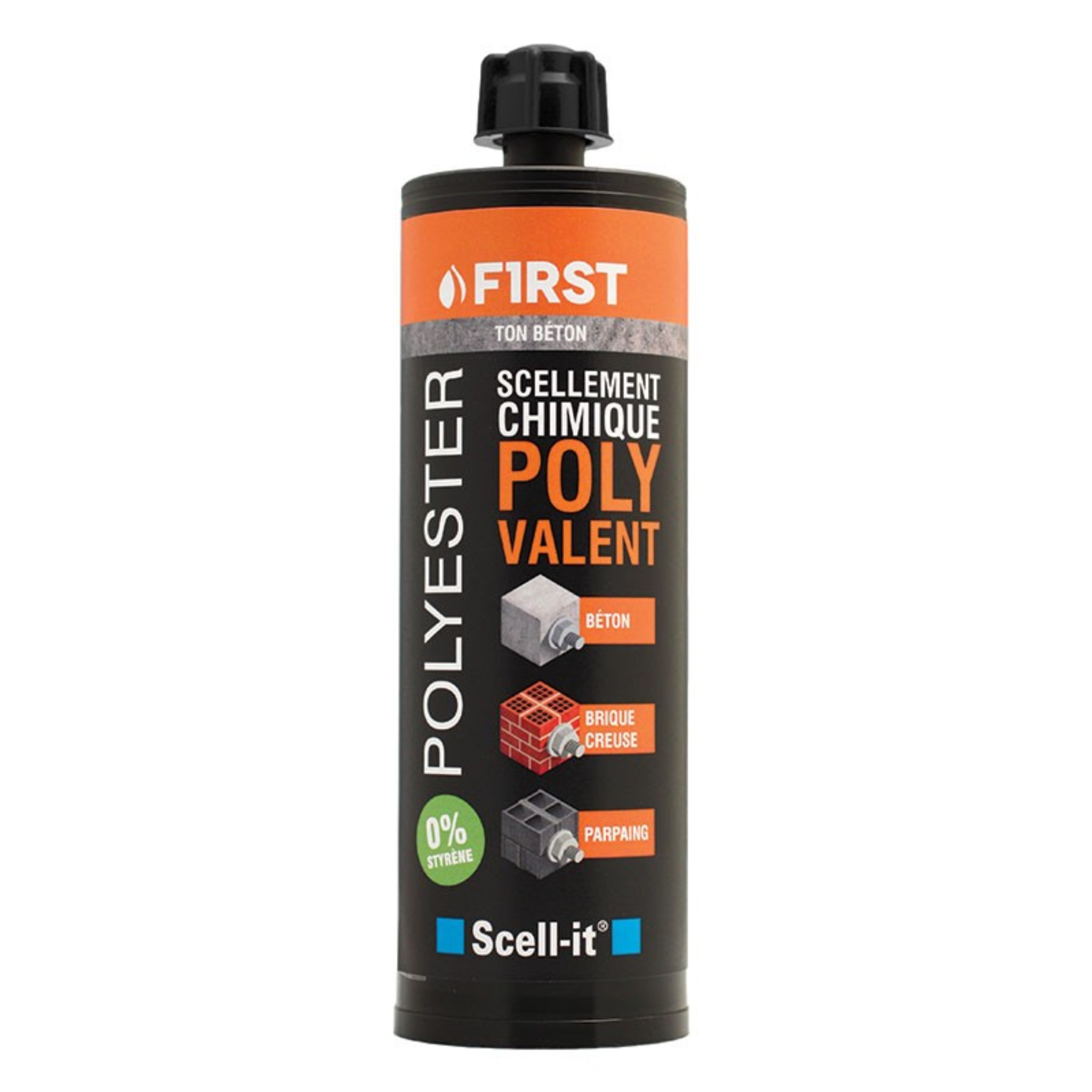 Scellement chimique polyester polyvalent Gris - Scell-it FIRST410 - cartouche de 410 ml