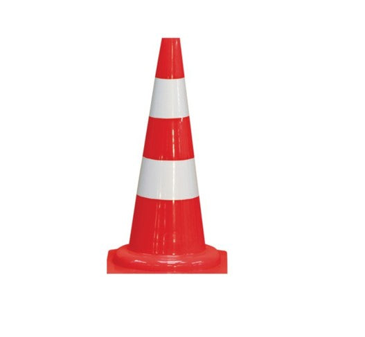 Cône plastique avec bandes rétroréfléchissantes classe2 H.50cm 1,1kg