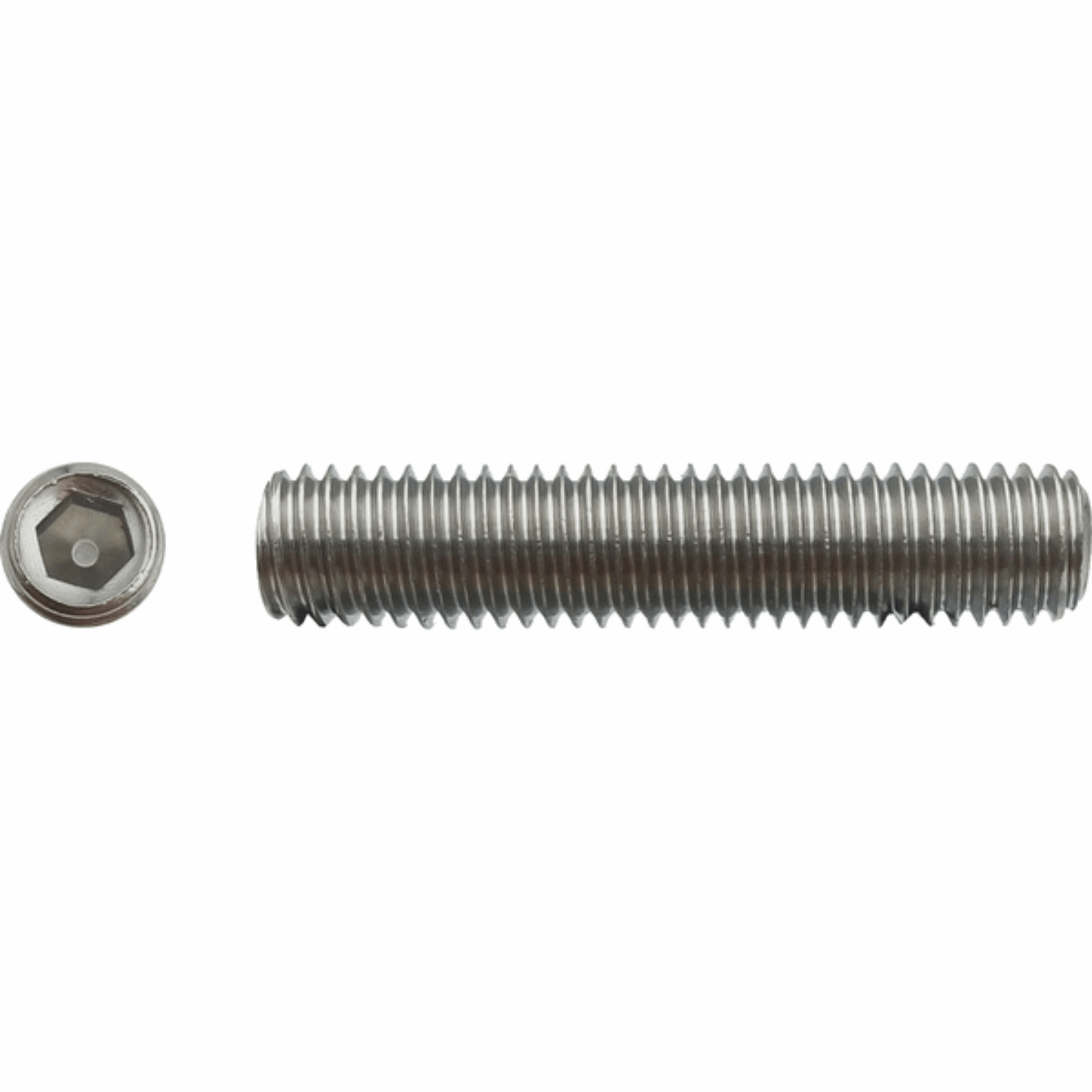 Vis STHC sans tête à bout plat six pans creux Inox A2 