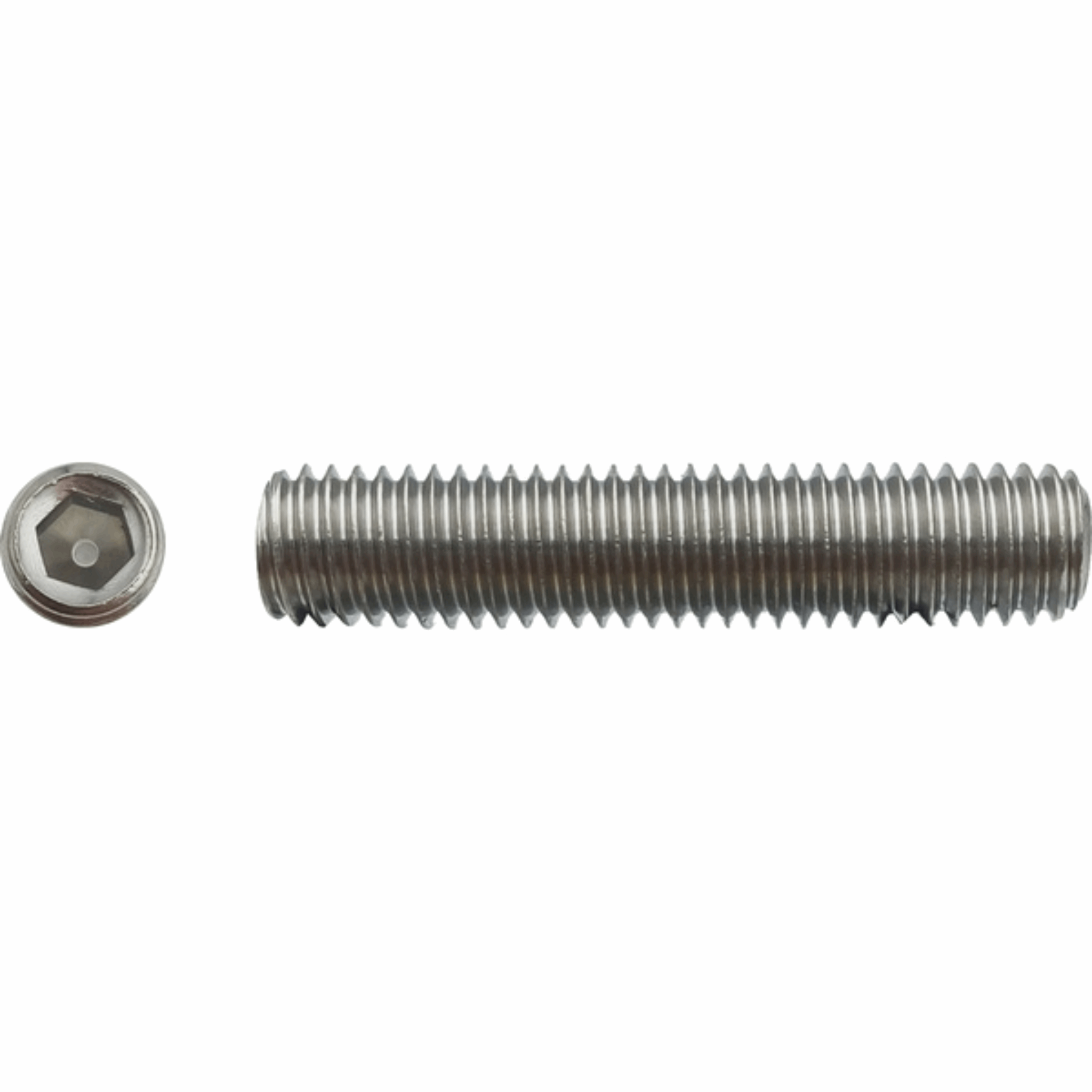Vis STHC sans tête à bout plat six pans creux Inox A2 