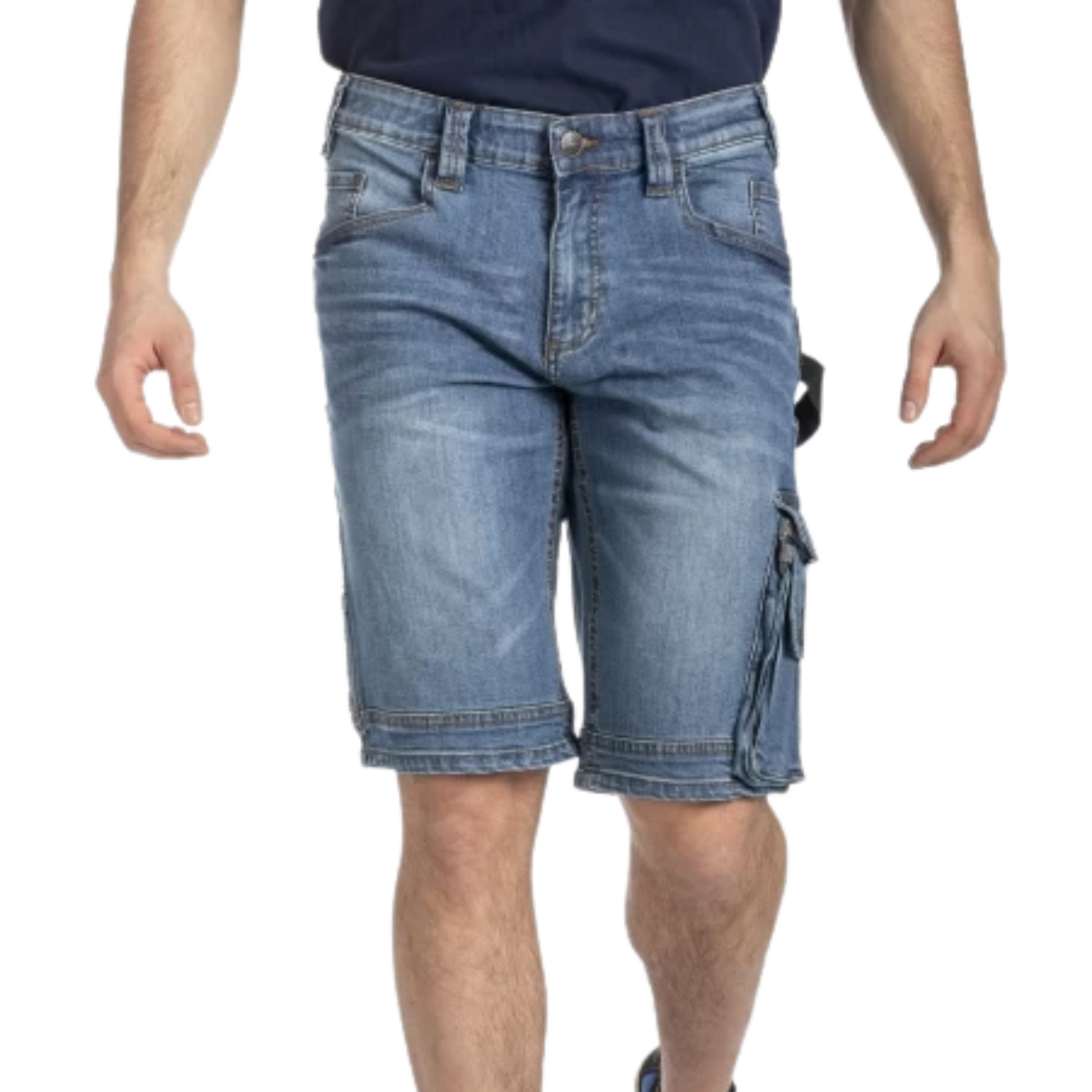 Bermuda multi-poches Fibreflex Denim Stone Brosse