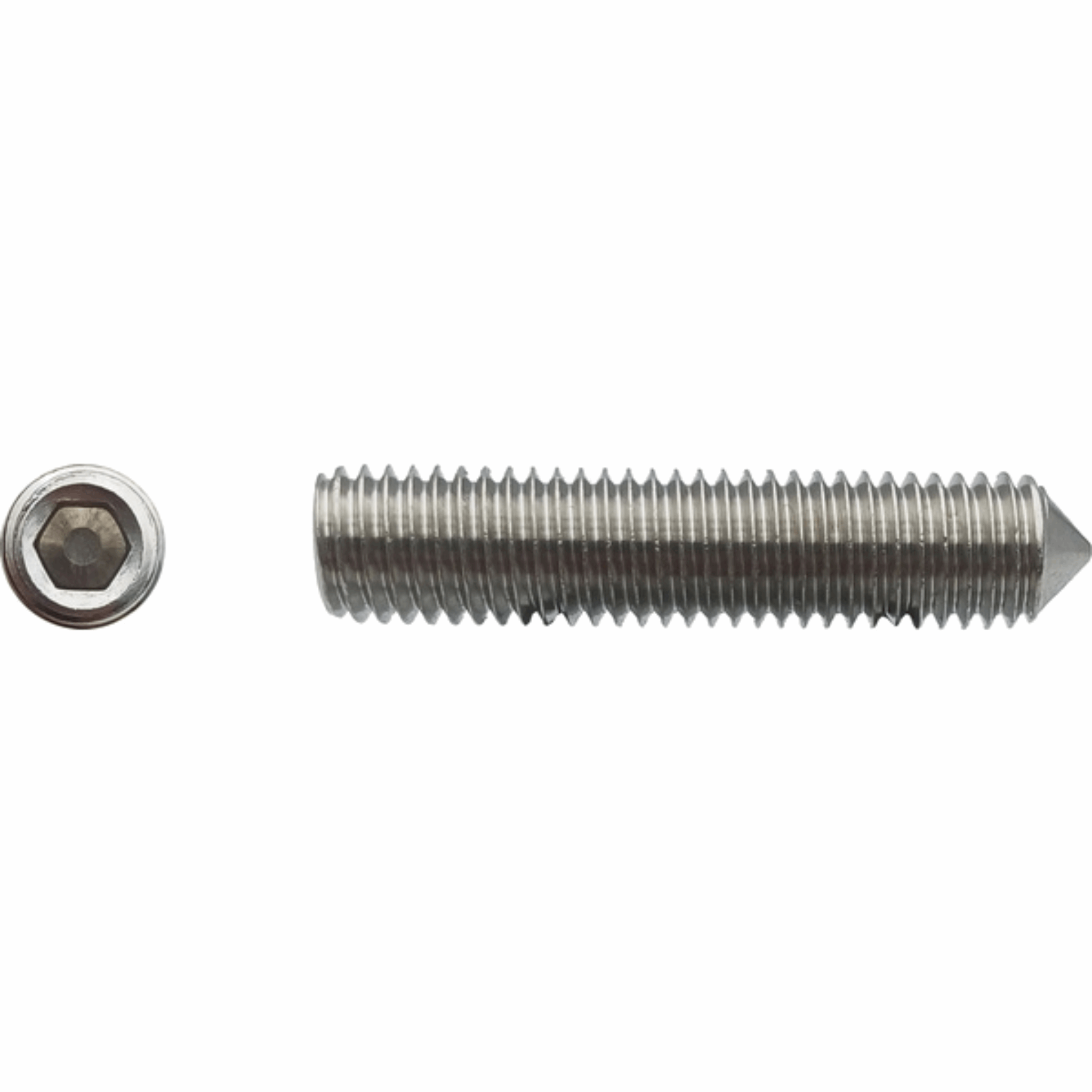 Vis STHC sans tête à bout pointeau six pans creux Inox A2 