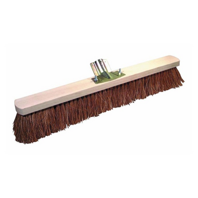 Balai coco L.600mm avec porte-manche métal. semelle plate