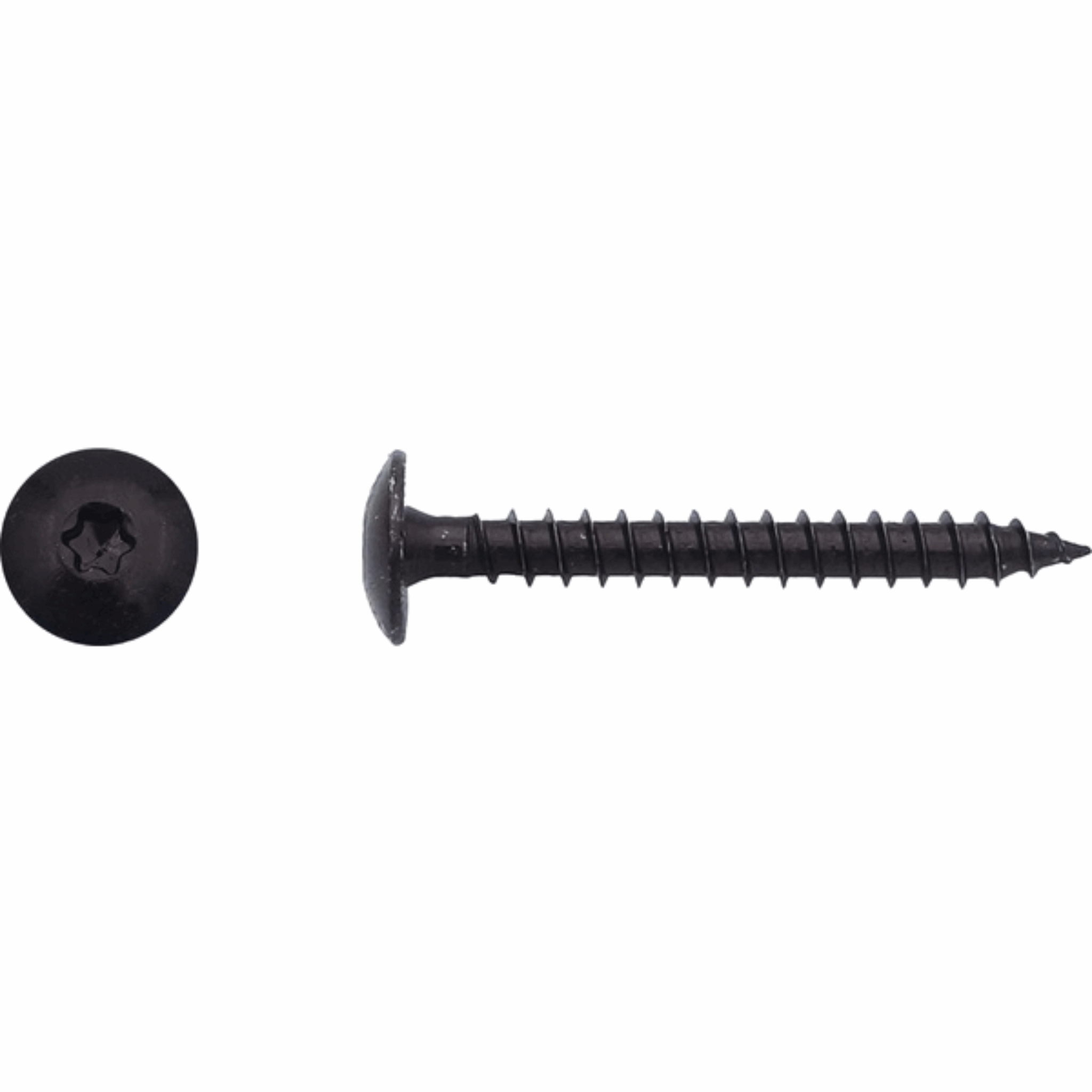 Vis penture torx Zingué noir - Ø6
