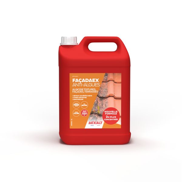 Nettoyant algicide toitures facades et terrasses concentré FACADAEX Bidon 5 litres