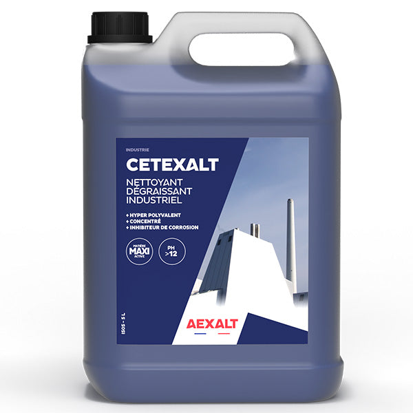 Nettoyant dégraissant industriel polyvalent utilsation pur ou dilution jusqu'à 10 % CETEXALT bidon 5 litres