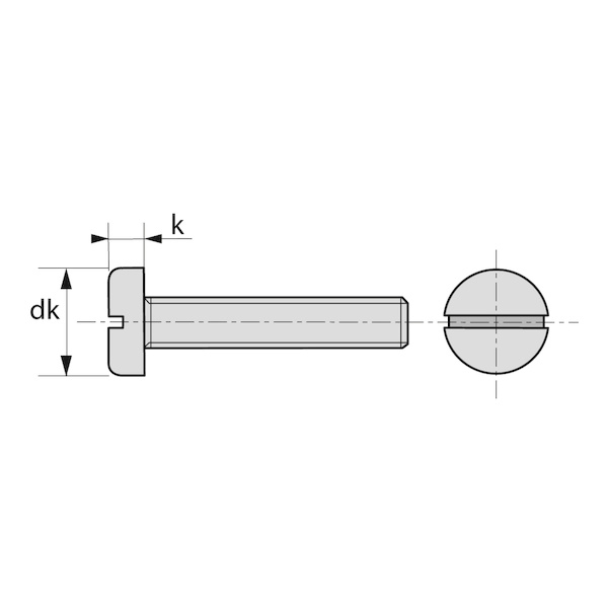 Vis à métaux tête cylindrique fendue Polyamide 