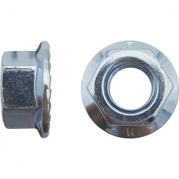 Ecrou embase cranté CL8 Zingué blanc