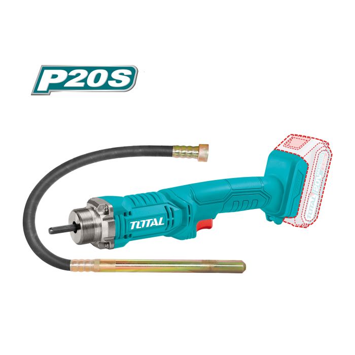 Vibreur à béton 120 cm 20 V TCVLI202301 TOTAL vendu sans batteries en boite carton