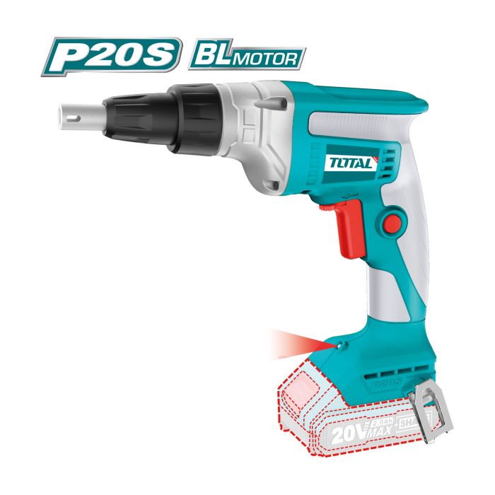 Perceuse visseuse embout 1/4 pour plaques de platre 20 V TDSLI2042006 TOTAL vendu sans batteries en boite carton