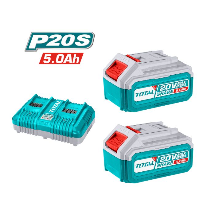 Pack 2 batteries 5Ah avec chargeur TFBCPK2425 TOTAL