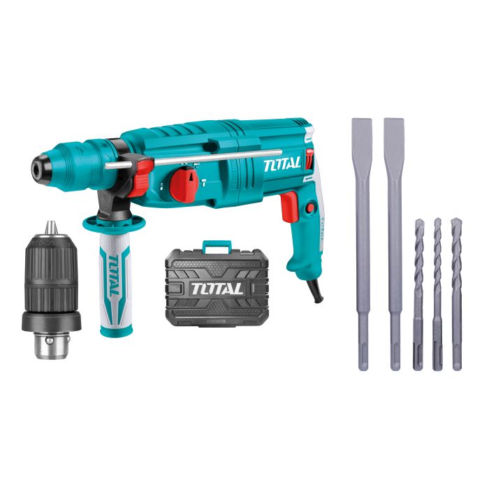 Marteau perforateur SDS plus + mandrin filaire 800 W 2,5 joules TH308268-2 TOTAL