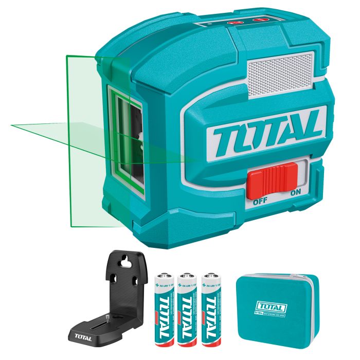 Niveau laser 2 lignes de tracé vert 0 à 35 m fonctionne avec 3 piles LR6 AA inclus TLL156601 TOTAL