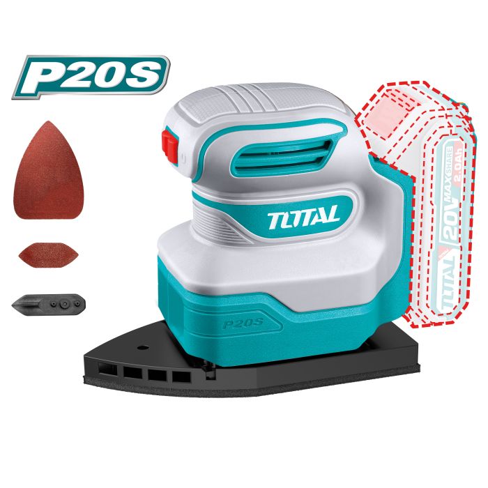Ponceuse delta 20 V TPSLI2014 TOTAL vendu sans batteries en boite carton